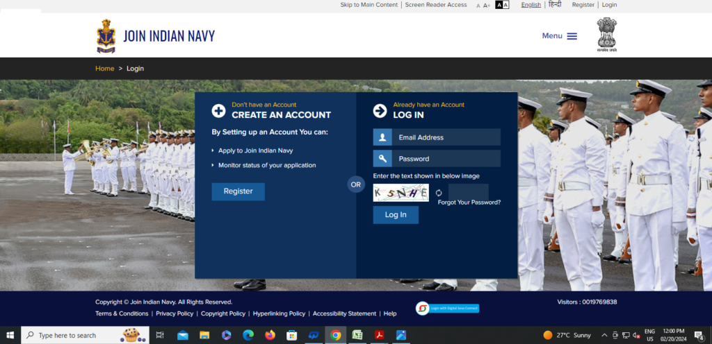 Navy SSC Officers account create